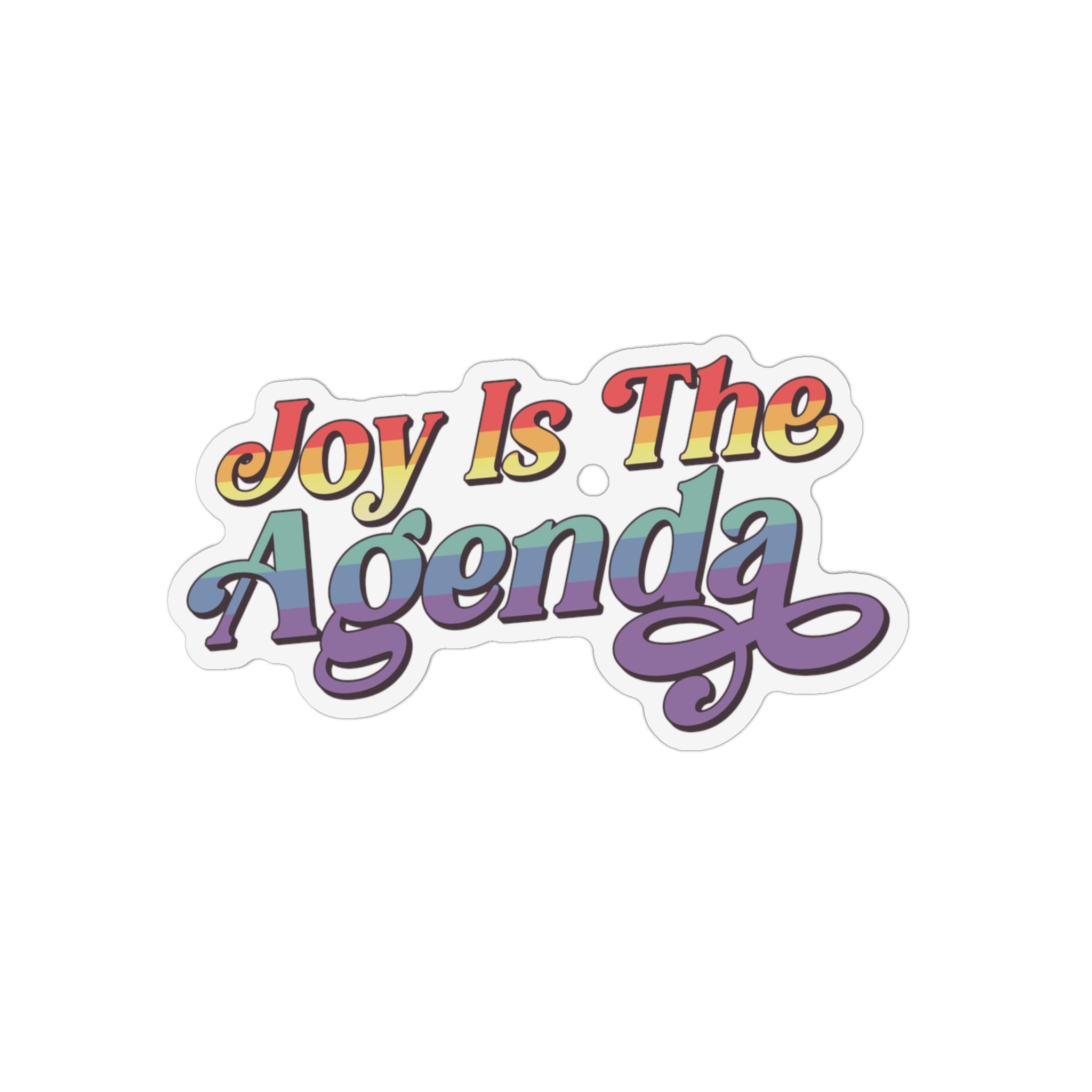 Custom Magnet — "Joy Is The Amazing" Colorful Retro Script Sticker-Style Magnet