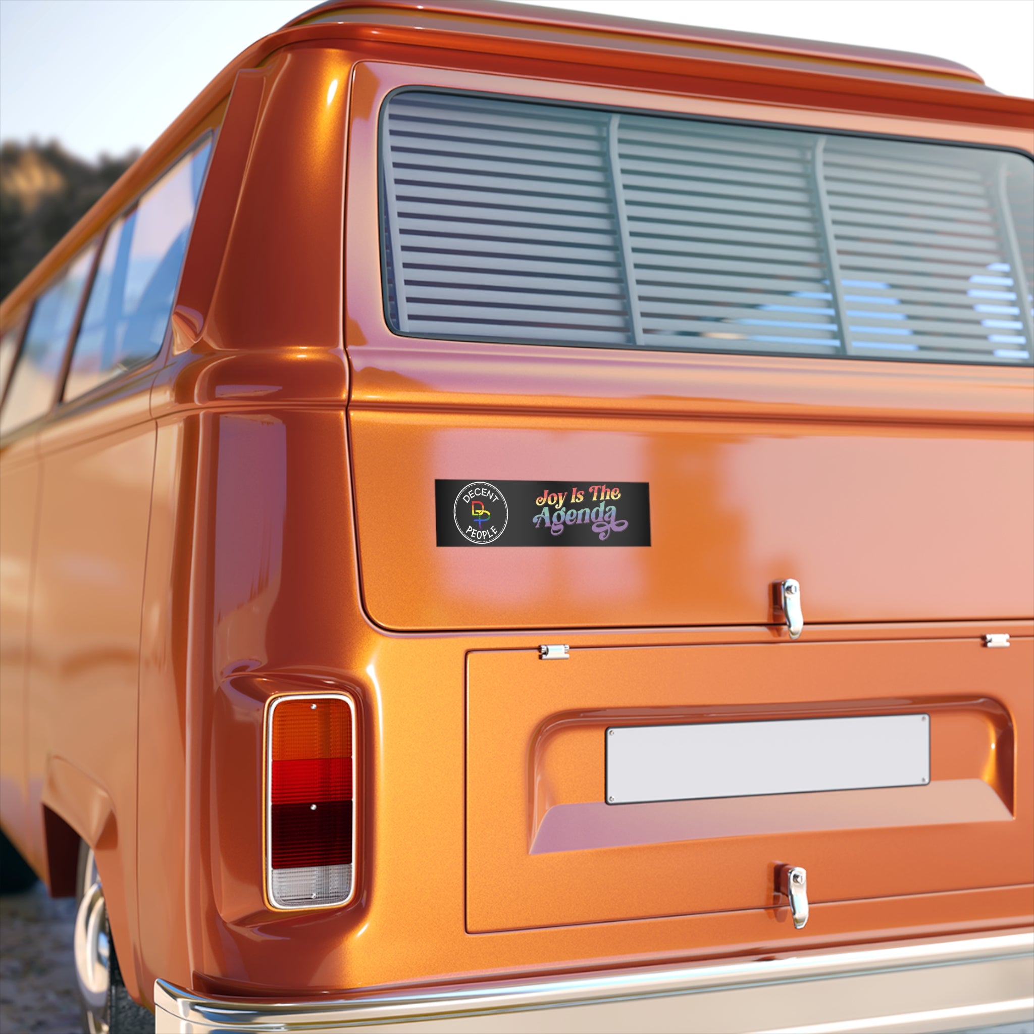 Bumper Sticker — “Joy Is The Agenda” Decent People Vinyl Sticker
