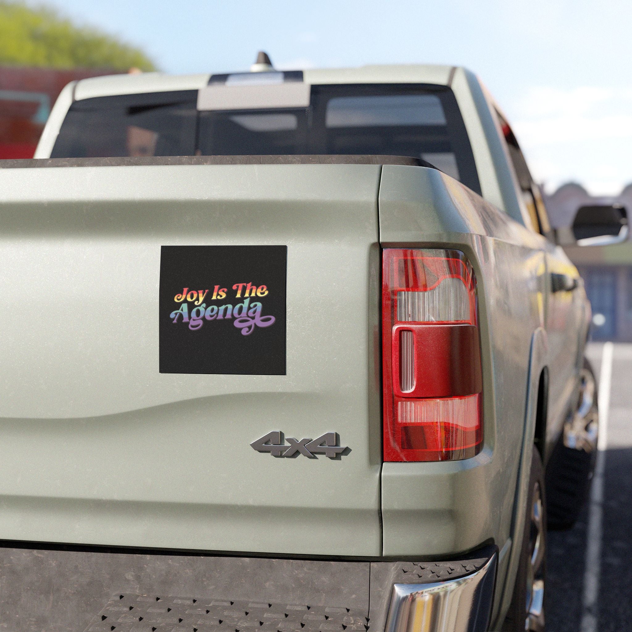 Car Magnet — "Joy Is The Agenda" Rainbow Retro Script